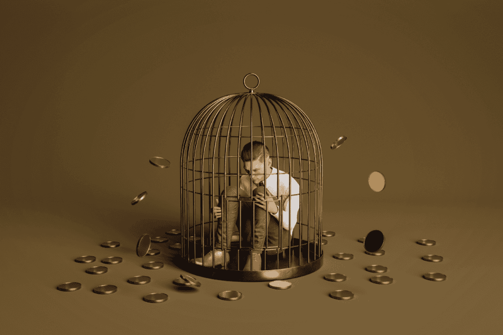 man in a cage